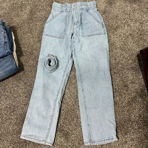 Pacsun jeans with cinched waist and belt